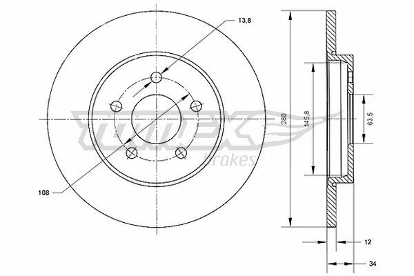 Brzdový kotouč TOMEX Brakes